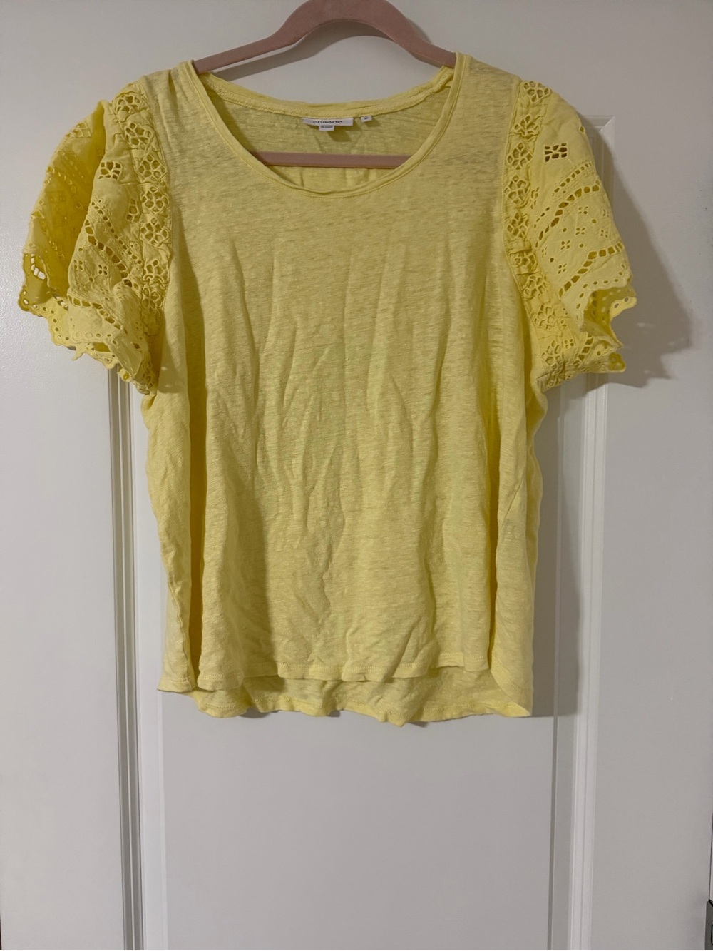 Chico’s Yellow lace Sleeve Women's Top